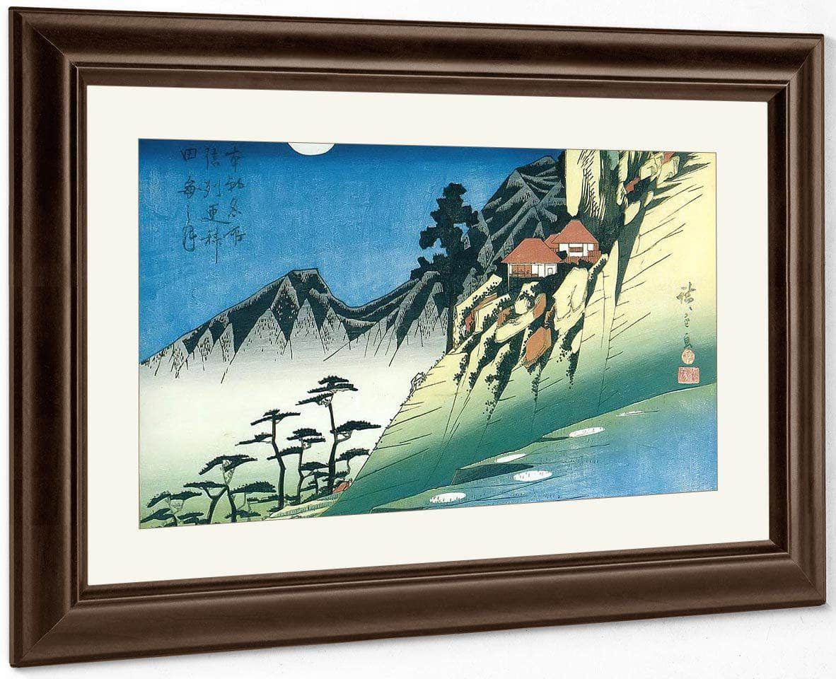 Moon Over A Mountain Landscape By Hiroshige Fine Art Print