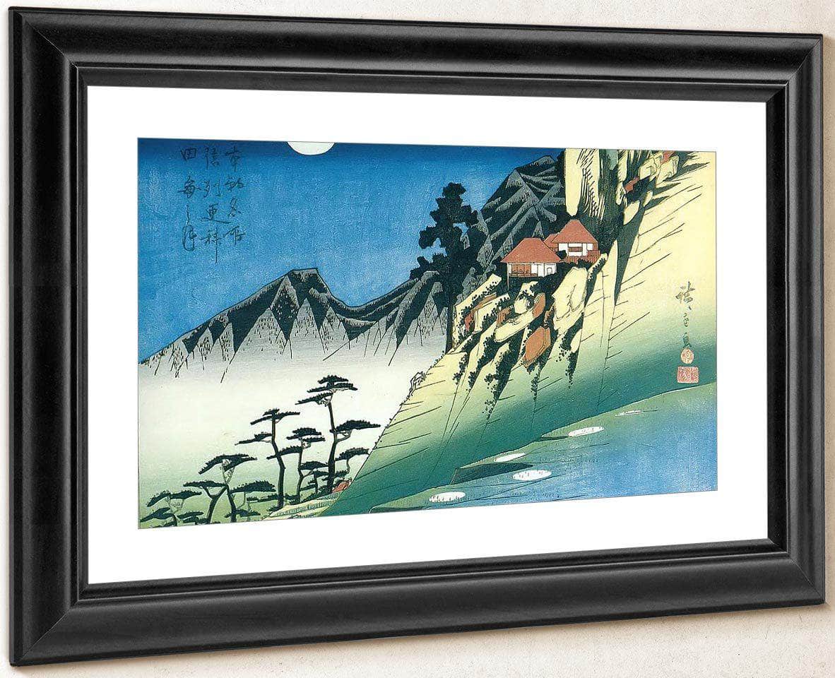 Moon Over A Mountain Landscape By Hiroshige Fine Art Print