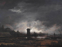 Moonlit Landscape With A Windmill Early To Mid 1650'S By Aert Van Der Neer Fine Art Print