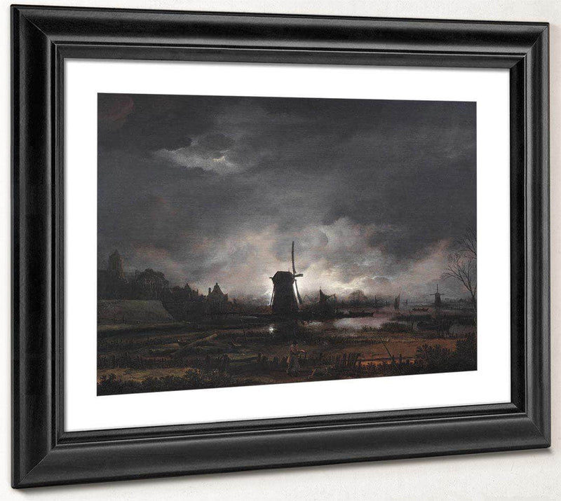 Moonlit Landscape With A Windmill Early To Mid 1650'S By Aert Van Der Neer Fine Art Print