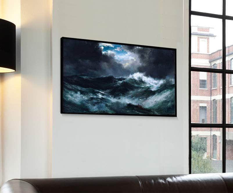 Moonlit Shipwreck At Sea Painting Thomas Moran Canvas Art Fine Art Print