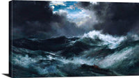 Moonlit Shipwreck At Sea Painting Thomas Moran Canvas Art Fine Art Print
