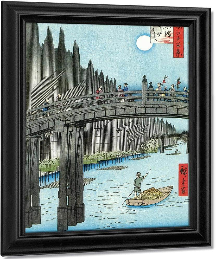 Moonlit View Of A River By Hiroshige Fine Art Print