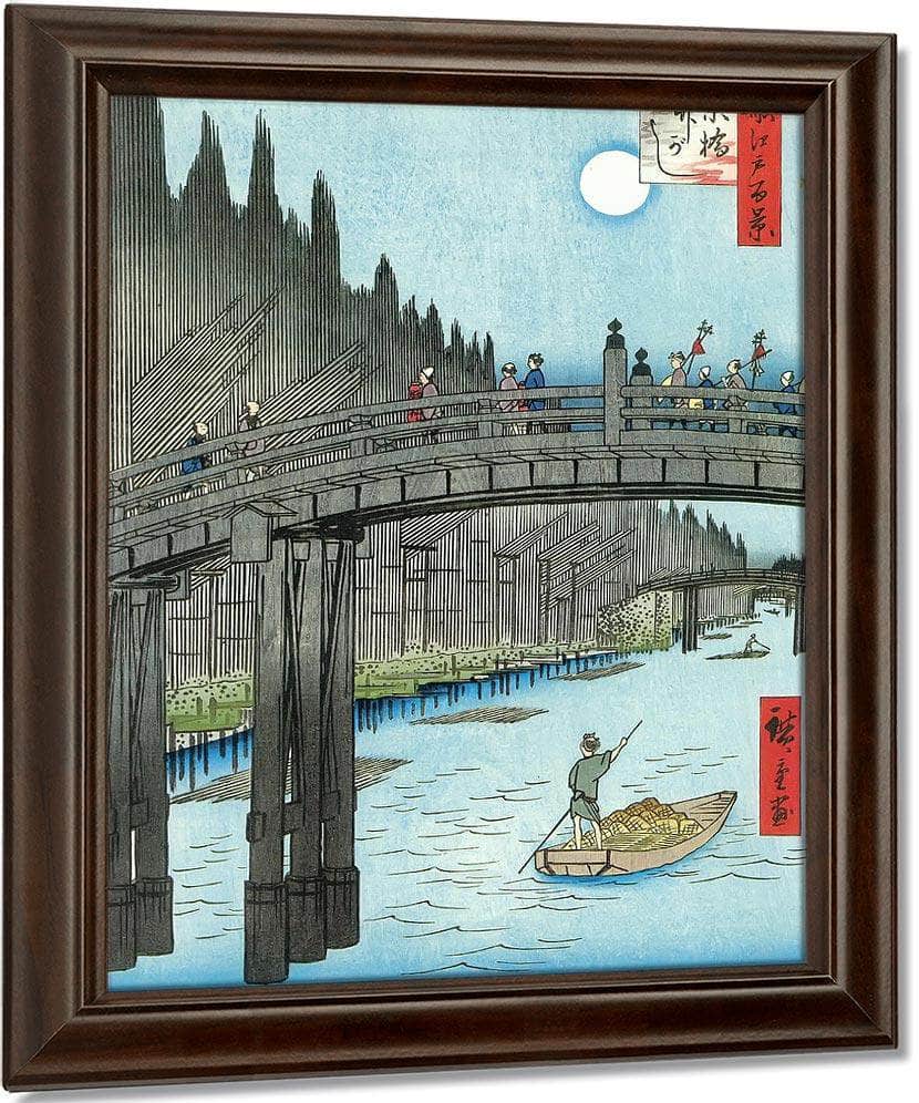 Moonlit View Of A River By Hiroshige Fine Art Print