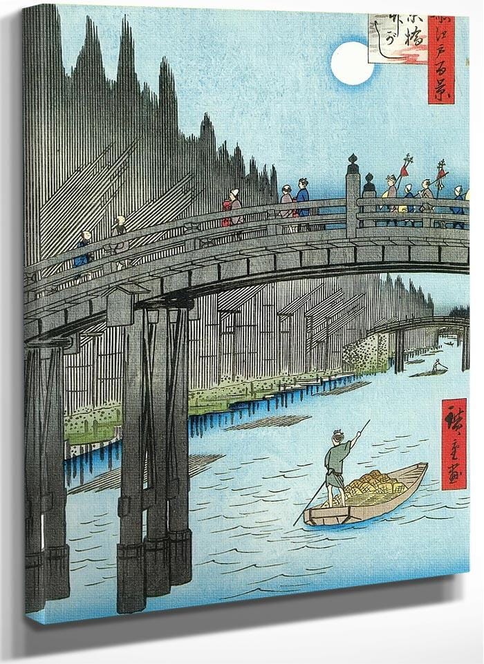 Moonlit View Of A River By Hiroshige Fine Art Print