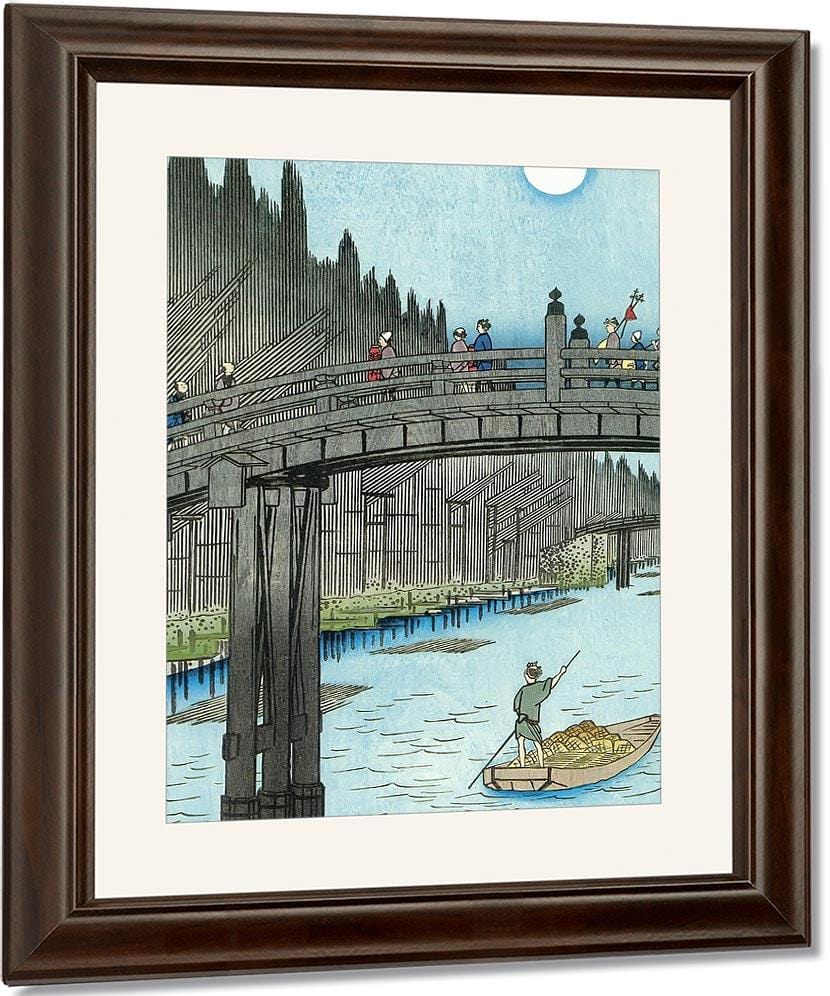 Moonlit View Of A River By Hiroshige Fine Art Print