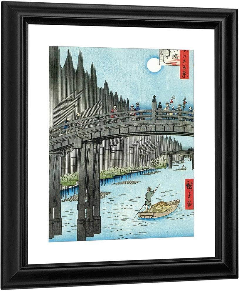 Moonlit View Of A River By Hiroshige Fine Art Print