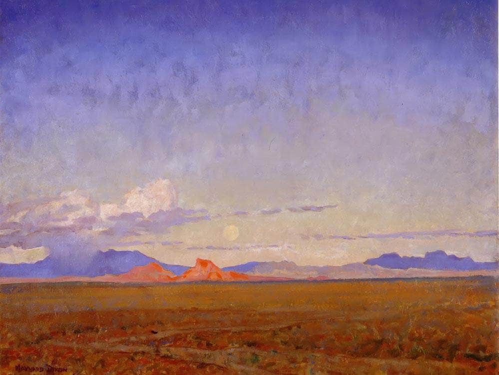Moonrise Over The Desert By Maynard Dixon Fine Art Print