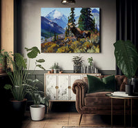 Moose On The Head Of Ram River By Carl Rungius Fine Art Print