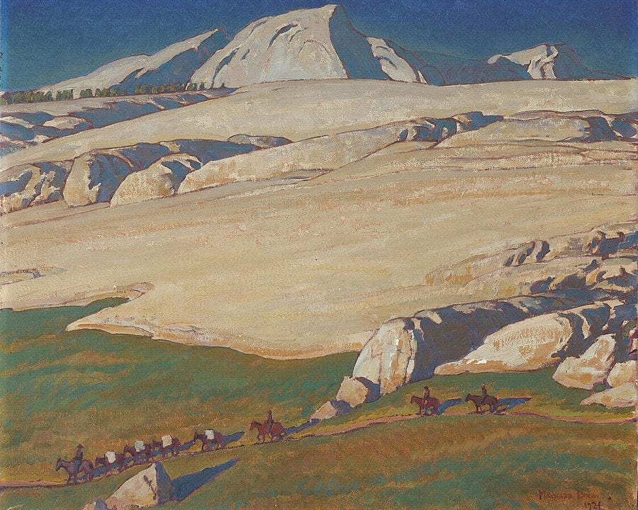 Moraine And Meadow Sierra Nevada Inyo County California 1924 By Maynard Dixon Fine Art Print