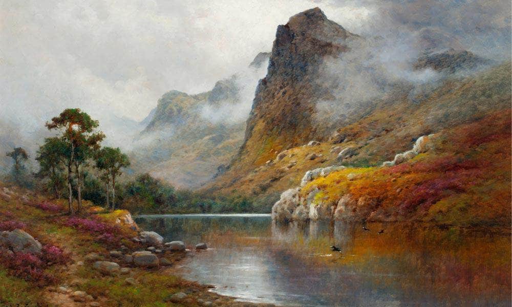 Morning Mists In The Trossachs By Alfred De Breanski Fine Art Print