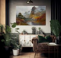 Morning Mists In The Trossachs By Alfred De Breanski Fine Art Print