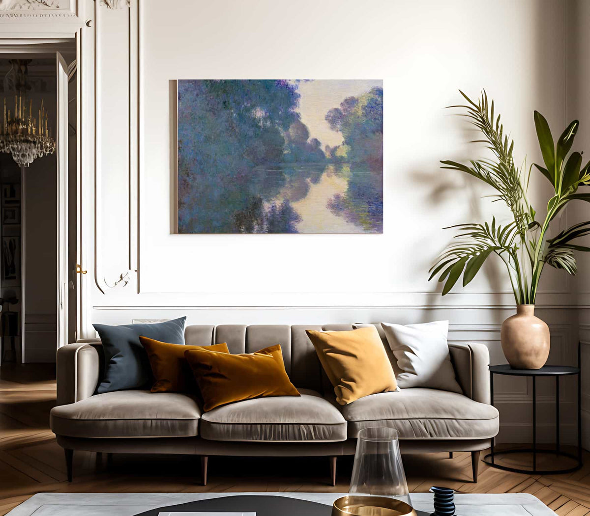 Morning On The Seine Near Giverny By Claude Monet Fine Art Print