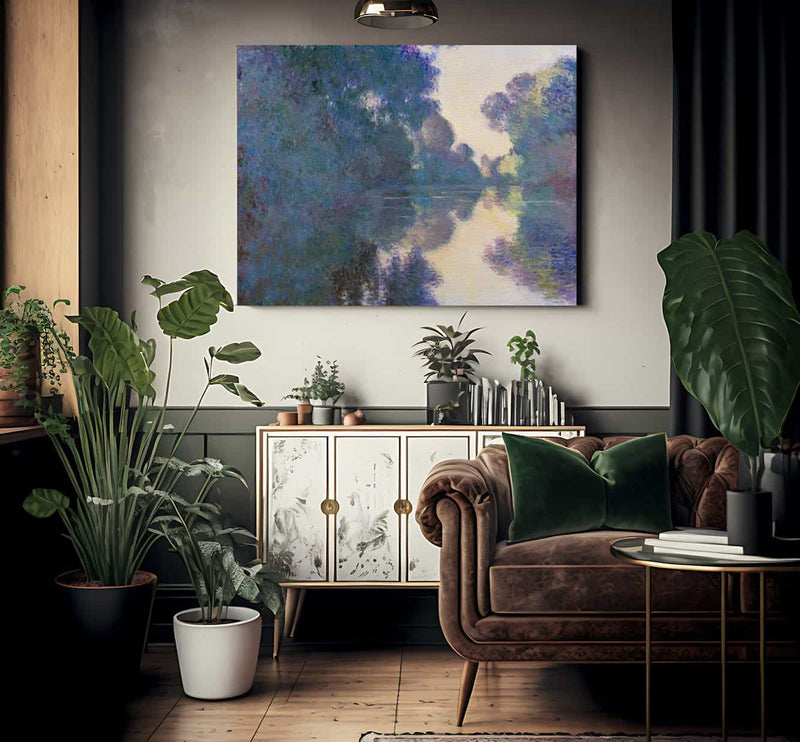 Morning On The Seine Near Giverny By Claude Monet Fine Art Print