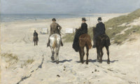 Morning Ride On The Beach By Anton Mauve Fine Art Print