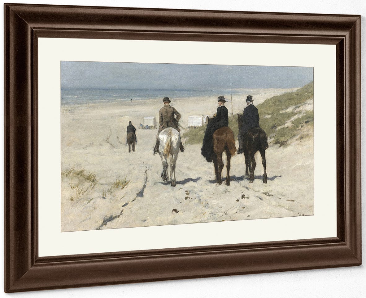 Morning Ride On The Beach By Anton Mauve Fine Art Print