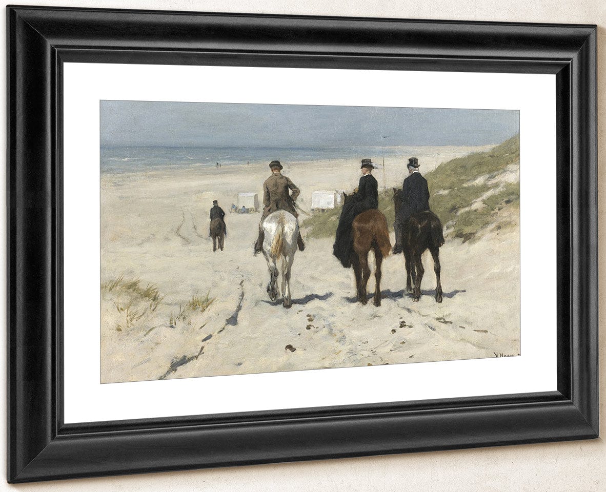 Morning Ride On The Beach By Anton Mauve Fine Art Print