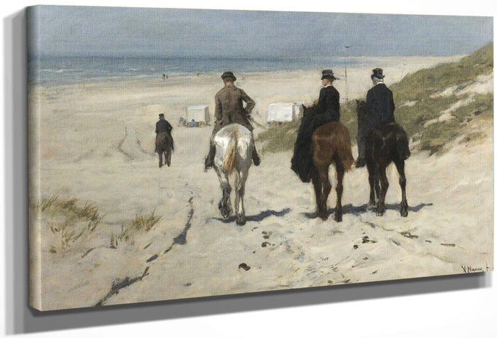 Morning Ride On The Beach By Anton Mauve Fine Art Print