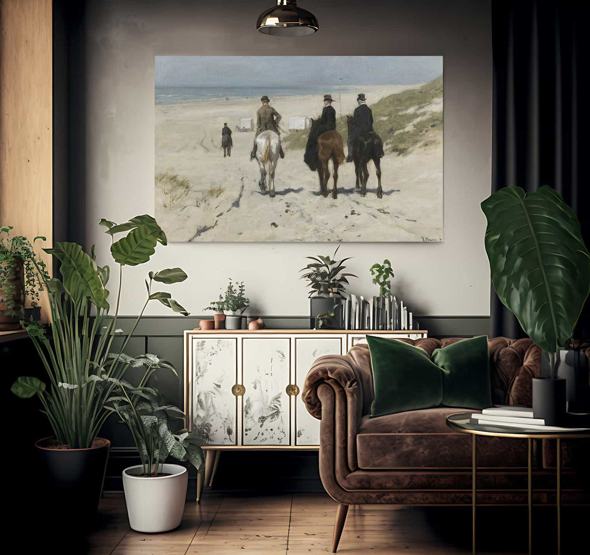 Morning Ride On The Beach By Anton Mauve Fine Art Print