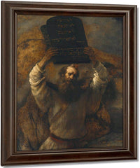 Moses With The Ten Commandments By Rembrandt Fine Art Print