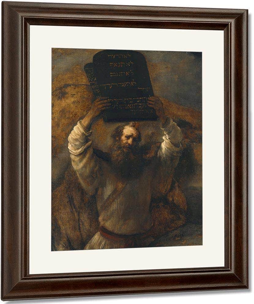 Moses With The Ten Commandments By Rembrandt Fine Art Print