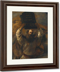 Moses With The Ten Commandments By Rembrandt Fine Art Print