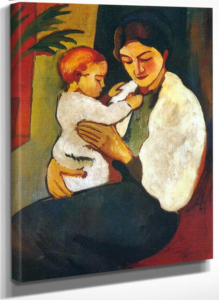 Mother And Child By August Macke Fine Art Print