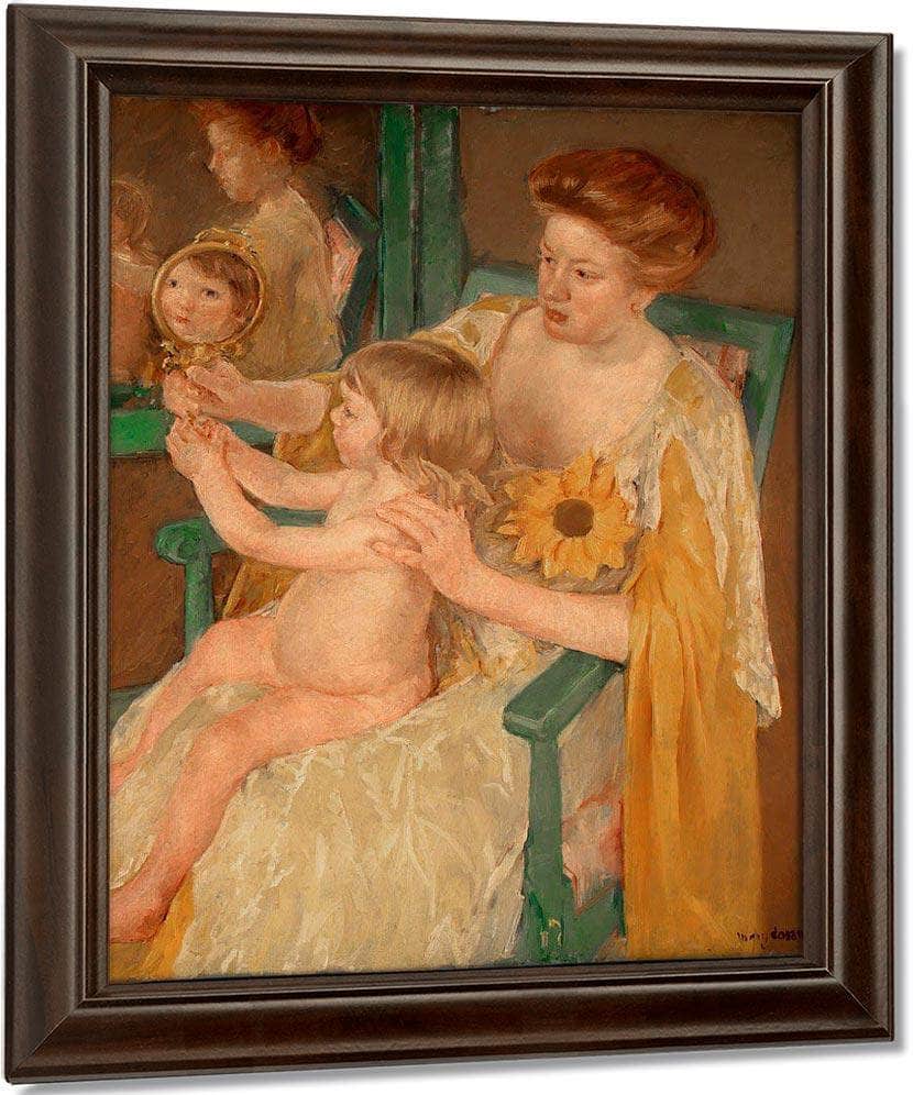 Mother And Child By Cassatt Mary Fine Art Print