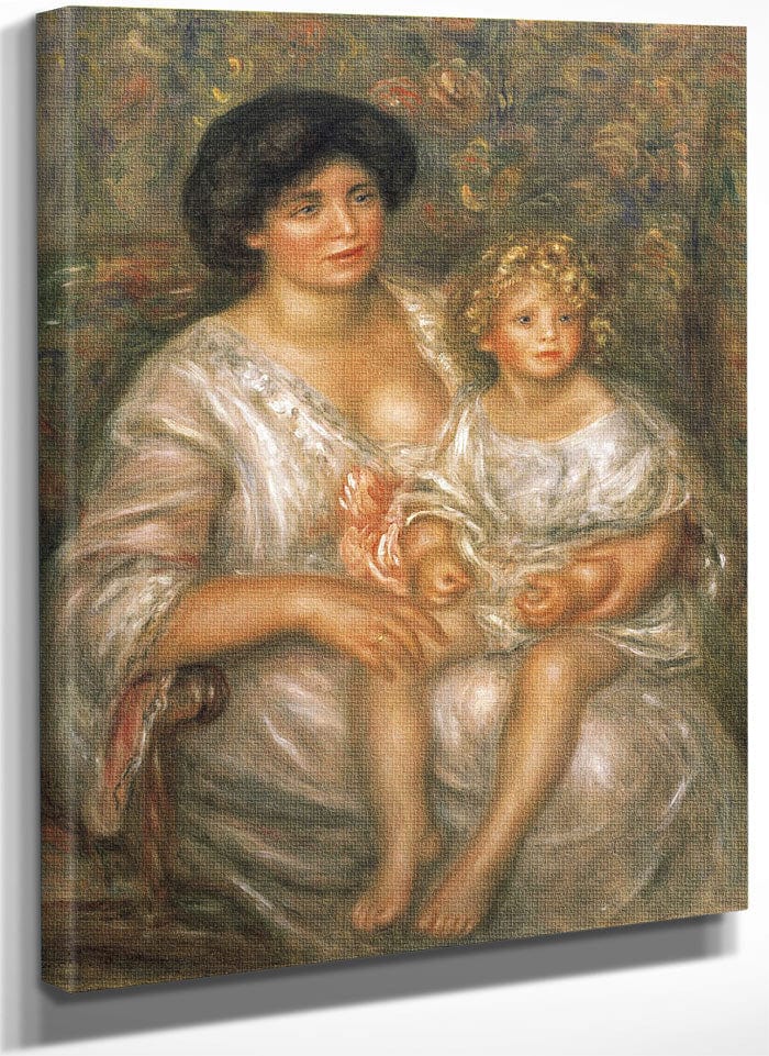Mother And Child (Madame Thurneyssen And Her Daughter) By Pierre Auguste Renoir Fine Art Print