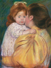 Mother And Child (Maternal Kiss) By Cassatt Mary Fine Art Print