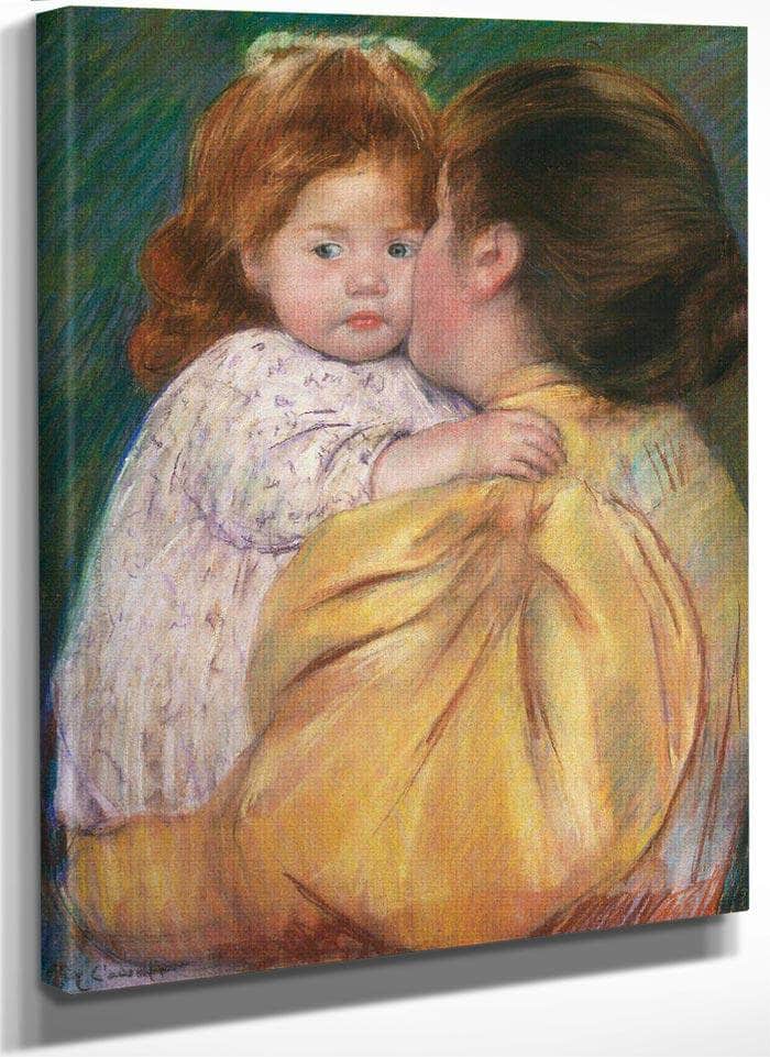 Mother And Child (Maternal Kiss) By Cassatt Mary Fine Art Print