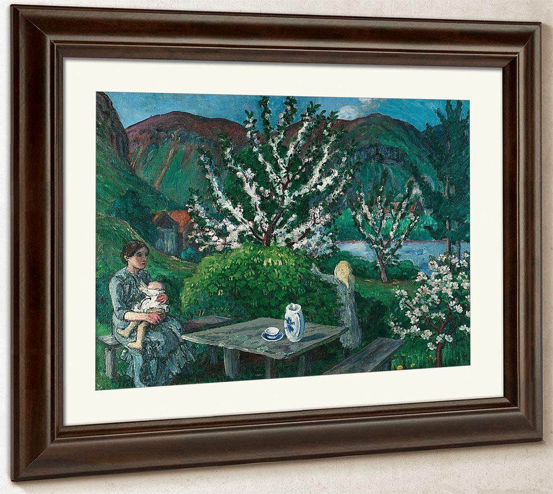 Mother And Child(Ren) By The Garden Table By Nicolai Astrup Fine Art Print