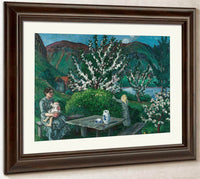 Mother And Child(Ren) By The Garden Table By Nicolai Astrup Fine Art Print