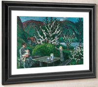 Mother And Child(Ren) By The Garden Table By Nicolai Astrup Fine Art Print