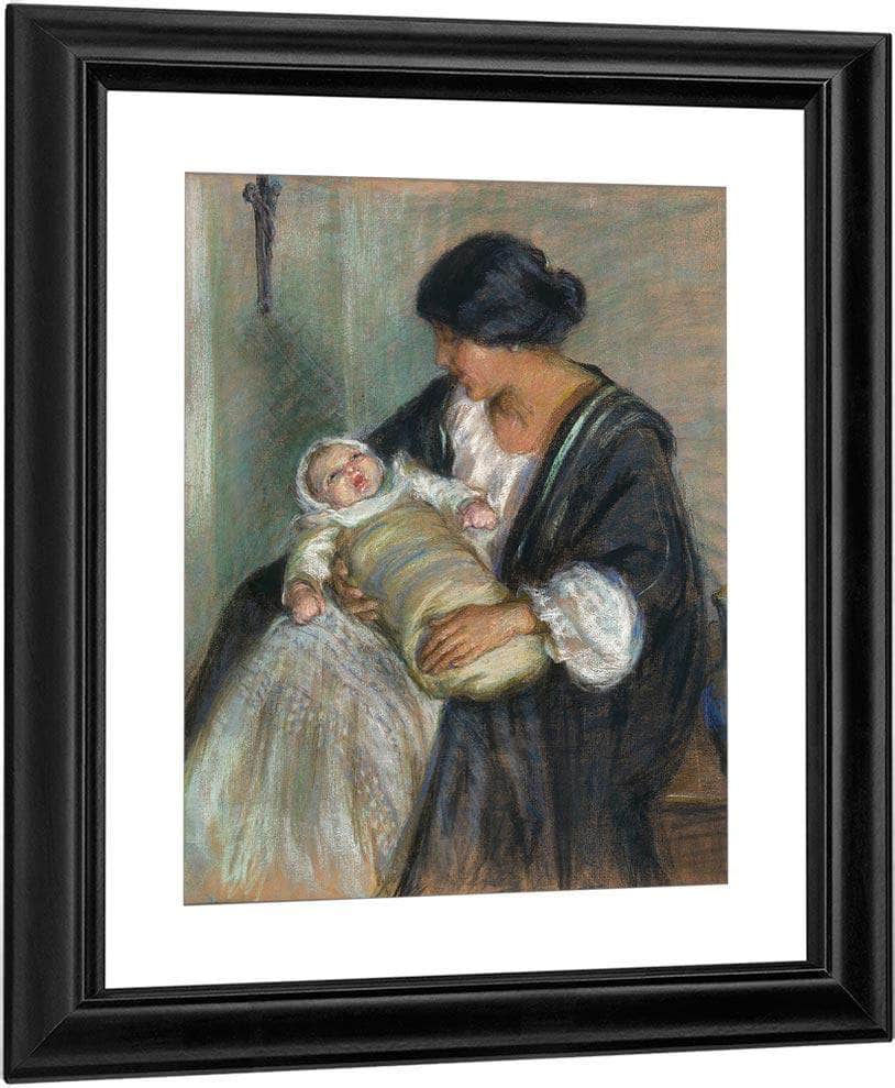 Mother And Crying Baby By Alice Pike Barney Fine Art Print