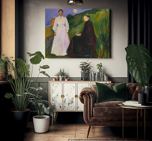 Mother And Daughter 1897 By Edvard Munch Fine Art Print