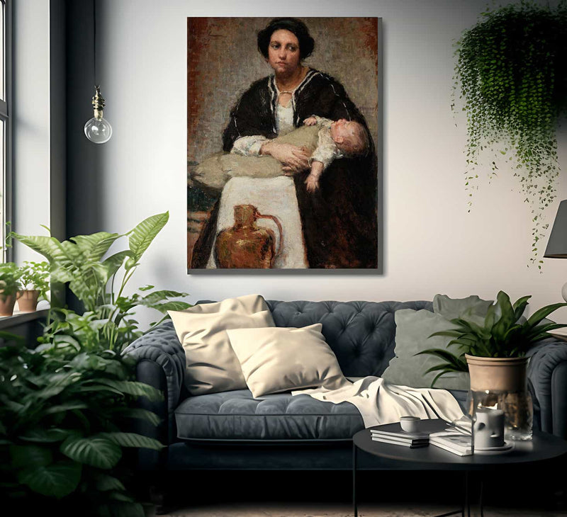 Mother And Sleeping Baby By Alice Pike Barney Fine Art Print