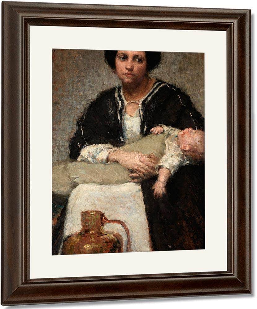 Mother And Sleeping Baby By Alice Pike Barney Fine Art Print