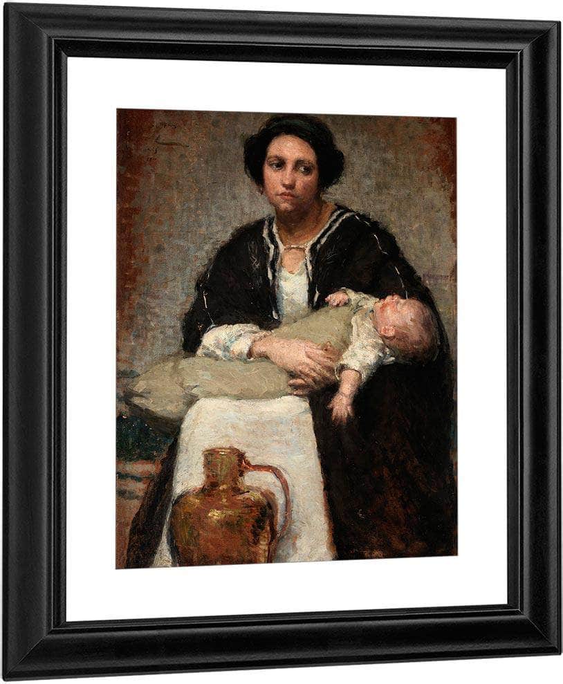 Mother And Sleeping Baby By Alice Pike Barney Fine Art Print