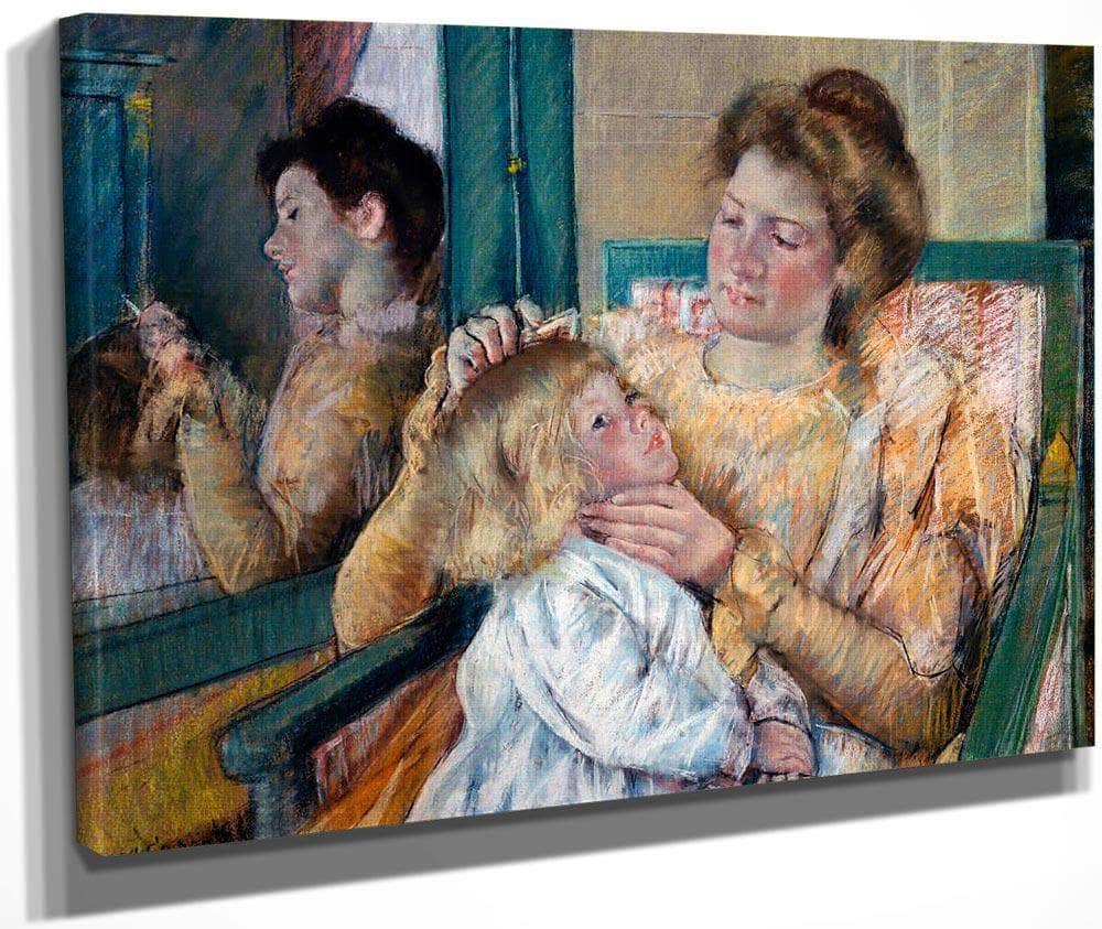 Mother Combing Her Childs Hair (La Toilette) By Cassatt Mary Fine Art Print
