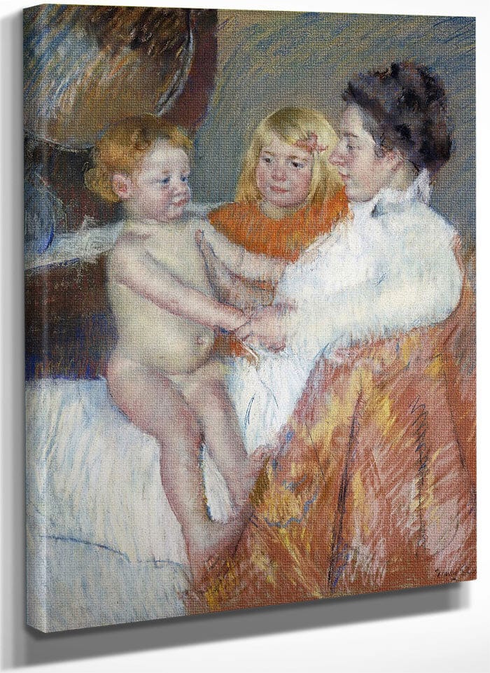 Mother, Sara And The Baby By Mary Cassatt Fine Art Print