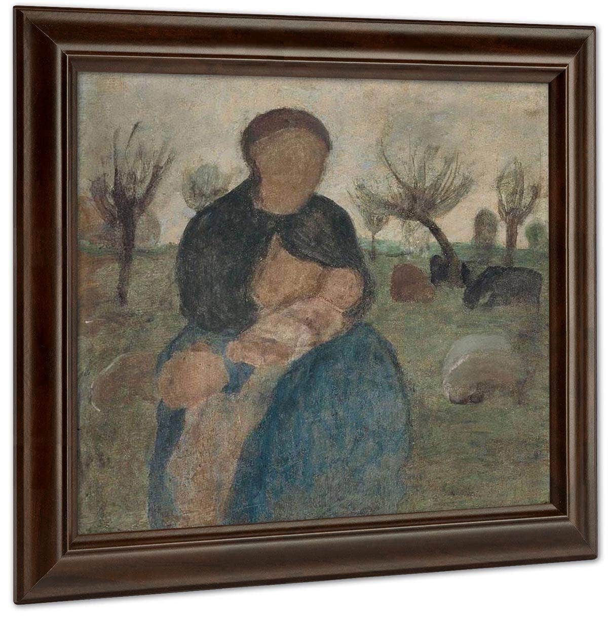 Mother With Baby At Her Breast And Child In Landscape By Paula Modersohn Becker Fine Art Print