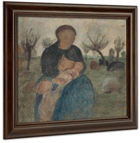 Mother With Baby At Her Breast And Child In Landscape By Paula Modersohn Becker Fine Art Print