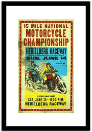 Motorcycle Championship  Vintage Poster Fine Art Print