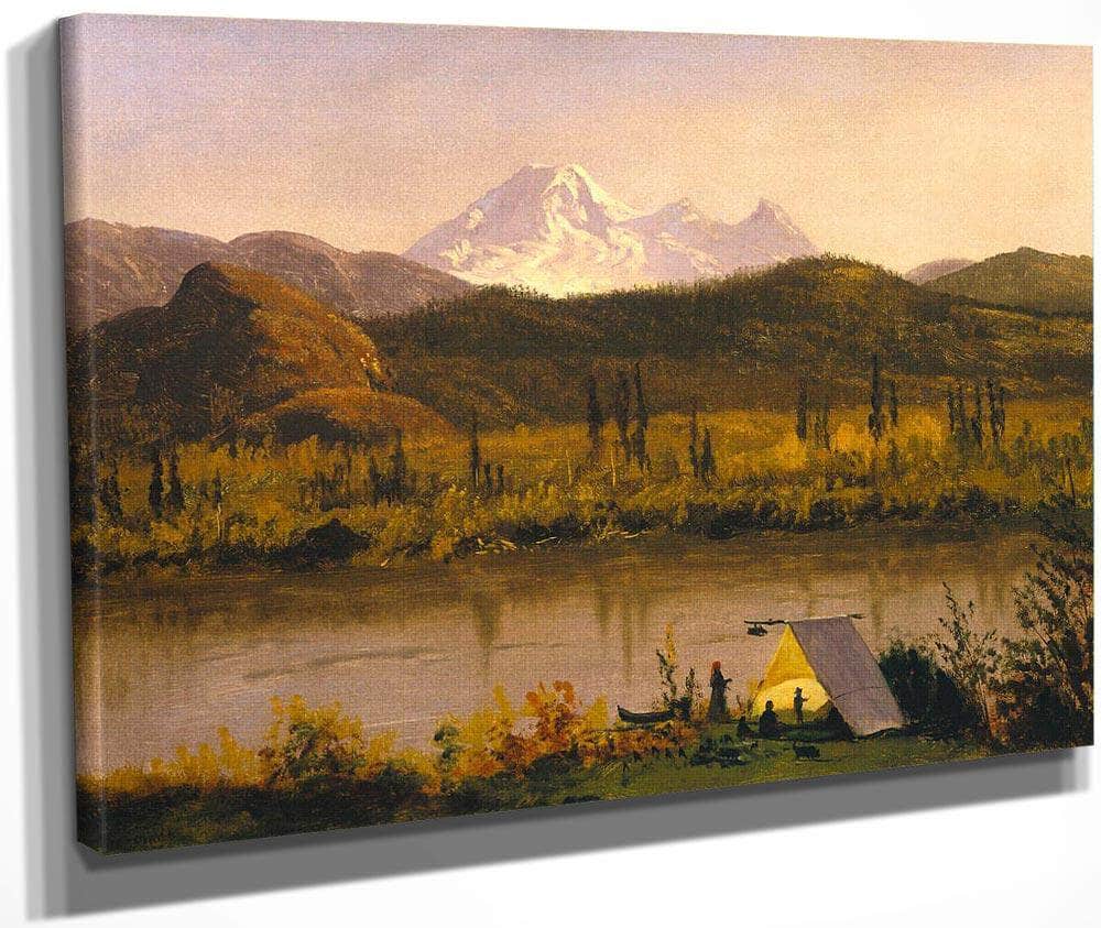 Mount Baker Washington From The Frazier River Encampment In The Rockies By Albert Bierstadt Fine Art Print