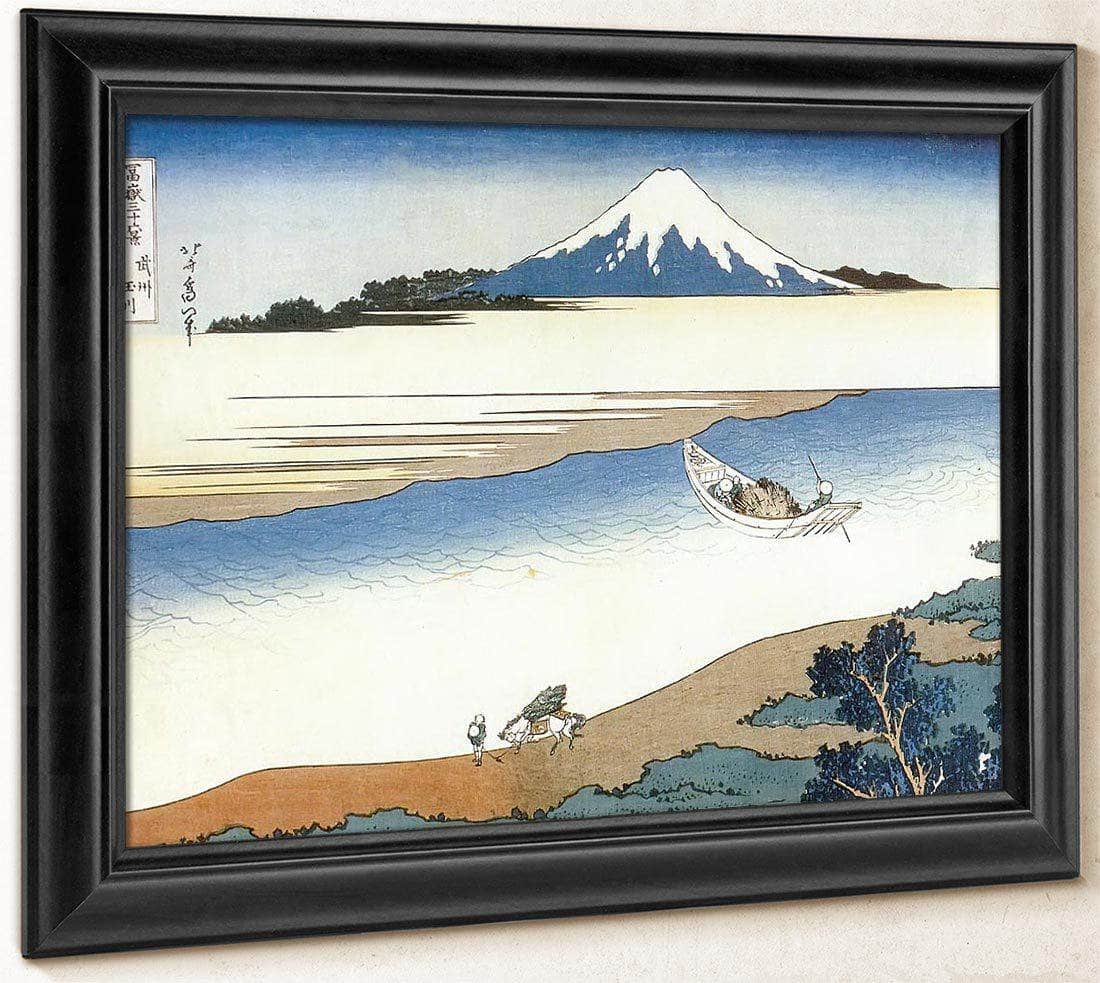 Mount Fuji Seen Above Mist On The Tama River By Hokusai Fine Art Print