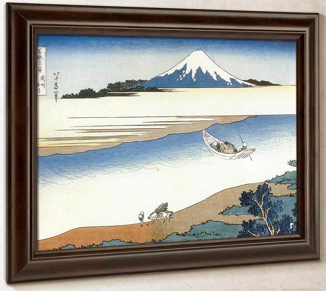 Mount Fuji Seen Above Mist On The Tama River By Hokusai Fine Art Print