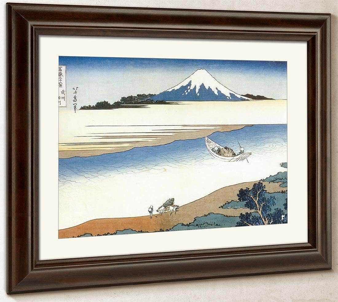 Mount Fuji Seen Above Mist On The Tama River By Hokusai Fine Art Print