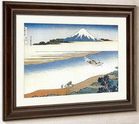 Mount Fuji Seen Above Mist On The Tama River By Hokusai Fine Art Print