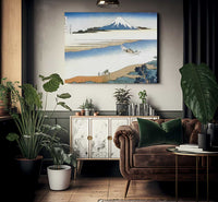 Mount Fuji Seen Above Mist On The Tama River By Hokusai Fine Art Print